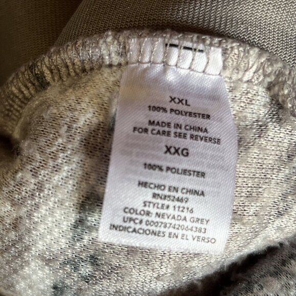 Grizzly Sherpa Men's Fuzzy Quarter Zip Pullover Sweater Size XXL Gray Fair Isle - Picture 4 of 5